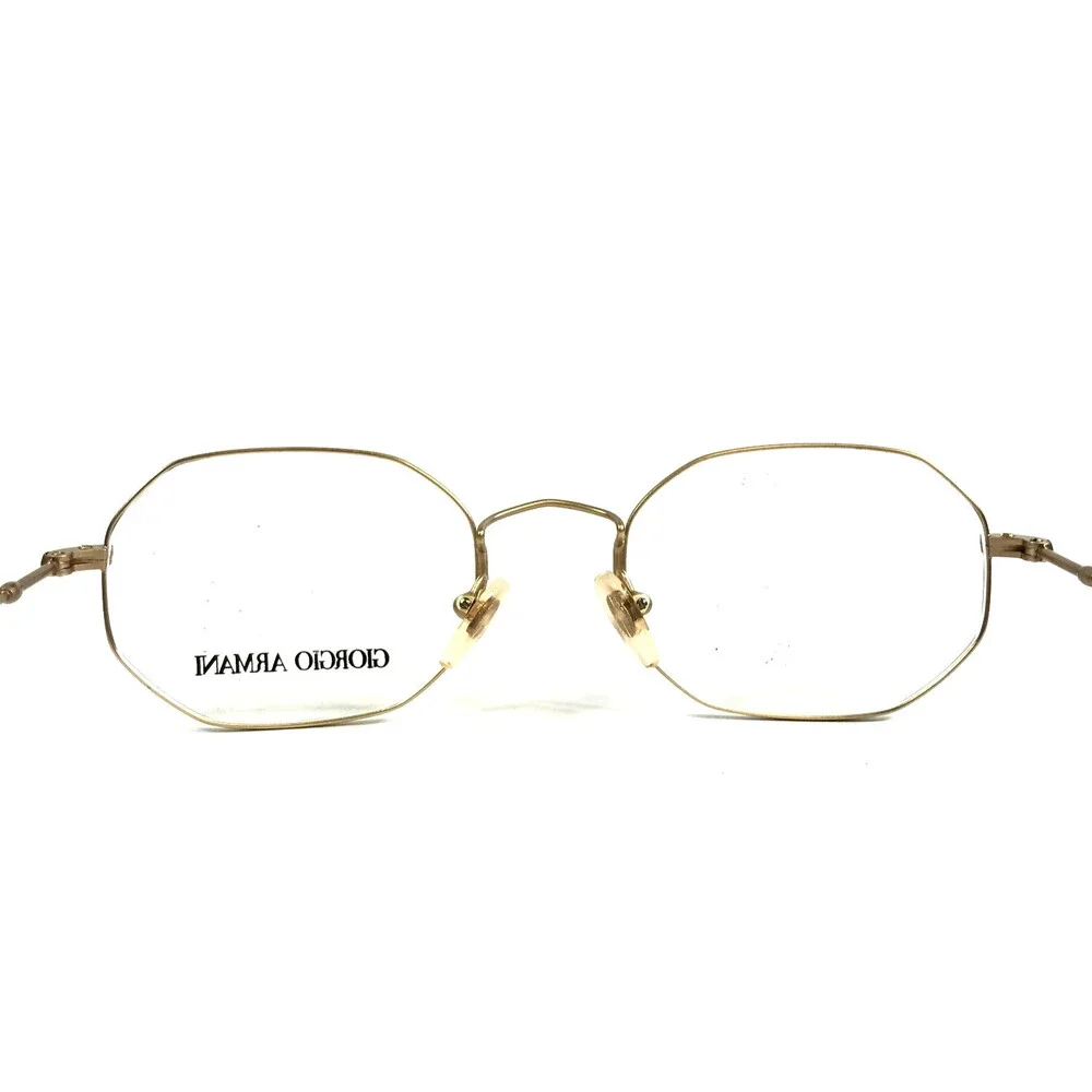 Vintage Giorgio Armani Eyeglasses Frames 227 703 Matte Gold Octagonal 49-20-140